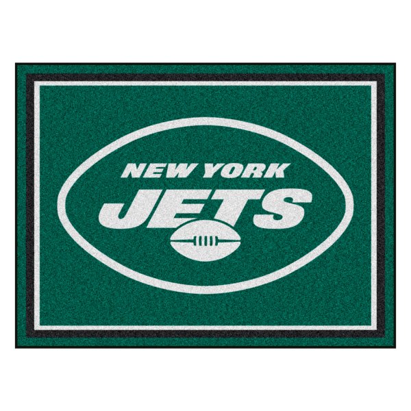 FanMats® - New York Jets 96" x 120" Nylon Face Ultra Plush Floor Rug with "Oval NY Jets" Logo
