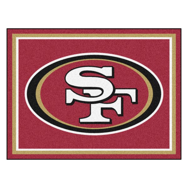 FanMats® - San Francisco 49ers 96" x 120" Nylon Face Ultra Plush Floor Rug with "Oval 49ers" Logo