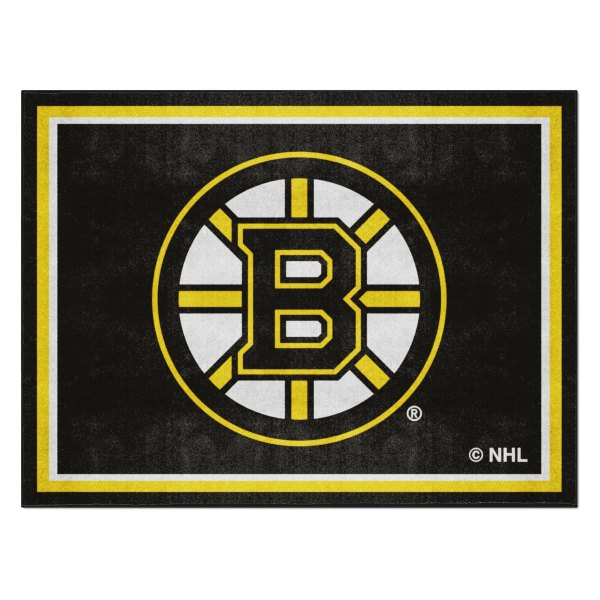 FanMats® - Boston Bruins 96" x 120" Nylon Face Ultra Plush Floor Rug with "Spoked-B" Logo