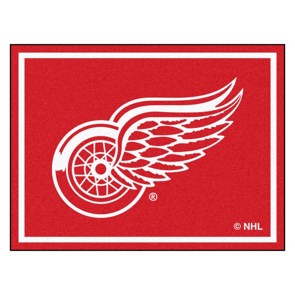 FanMats® - Detroit Red Wings 96" x 120" Nylon Face Ultra Plush Floor Rug with "Winged Wheel" Primary Logo