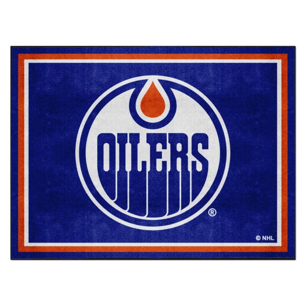 FanMats® - Edmonton Oilers 96" x 120" Nylon Face Ultra Plush Floor Rug with "Circle Oilers" Logo