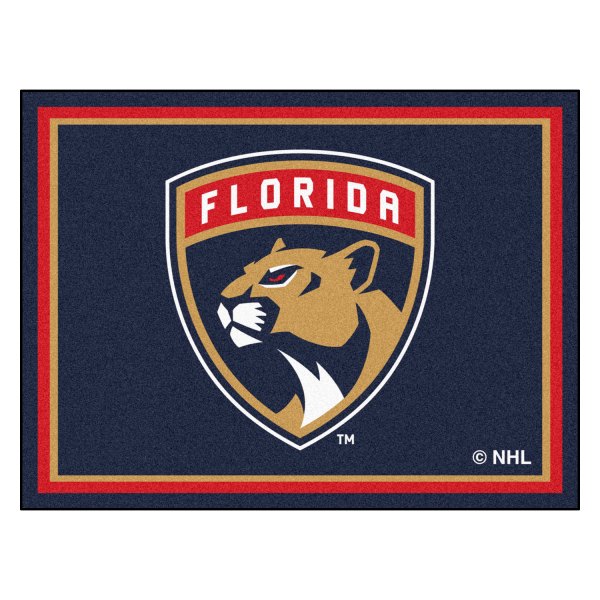 FanMats® - Florida Panthers 96" x 120" Nylon Face Ultra Plush Floor Rug with "Shield Panthers" Logo