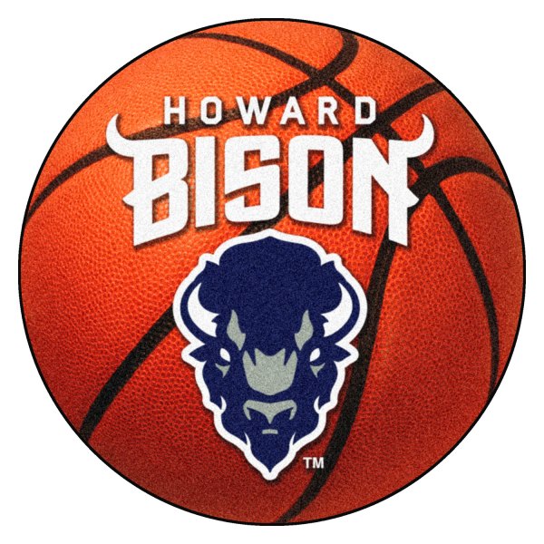 FanMats® - Howard University 27" Dia Nylon Face Basketball Ball Floor Mat with "Bison" Logo & Wordmark