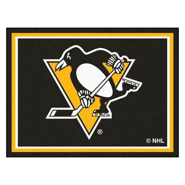 FanMats® - Pittsburgh Penguins 96" x 120" Nylon Face Ultra Plush Floor Rug with "Penguins" Logo