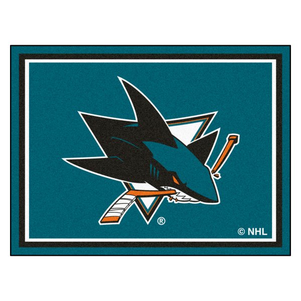 FanMats® - San Jose Sharks 96" x 120" Nylon Face Ultra Plush Floor Rug with "Sharks" Logo