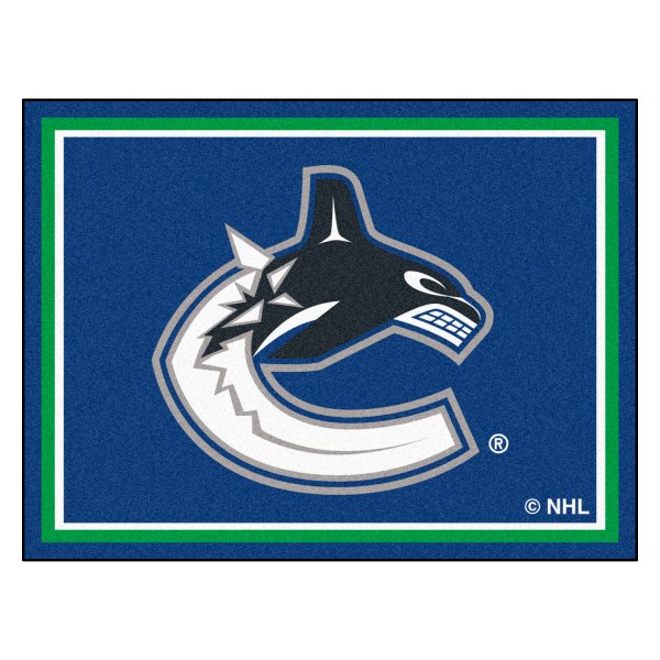 FanMats® - Vancouver Canucks 96" x 120" Nylon Face Ultra Plush Floor Rug with "Jumping Orca" Logo