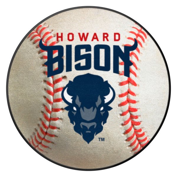 FanMats® - Howard University 27" Dia Nylon Face Baseball Ball Floor Mat with "Bison" Logo & Wordmark