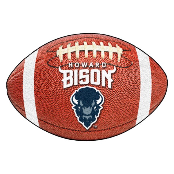 FanMats® - Howard University 20.5" x 32.5" Nylon Face Football Ball Floor Mat with "Bison" Logo & Wordmark