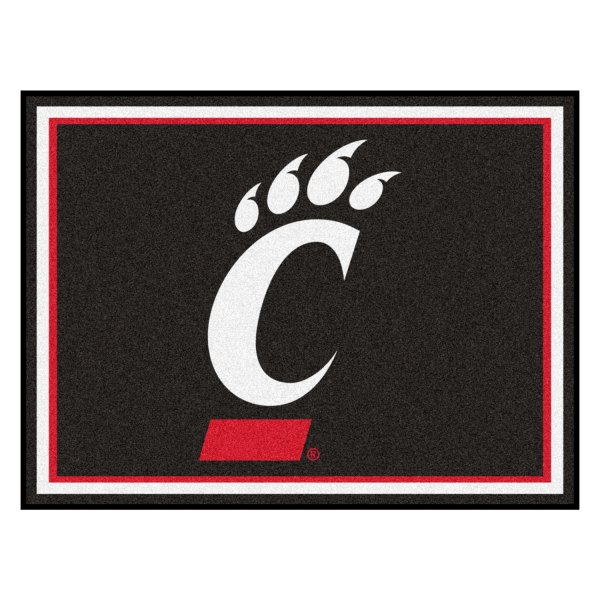 FanMats® - University of Cincinnati 96" x 120" Nylon Face Ultra Plush Floor Rug with "C Bear Claw" Logo