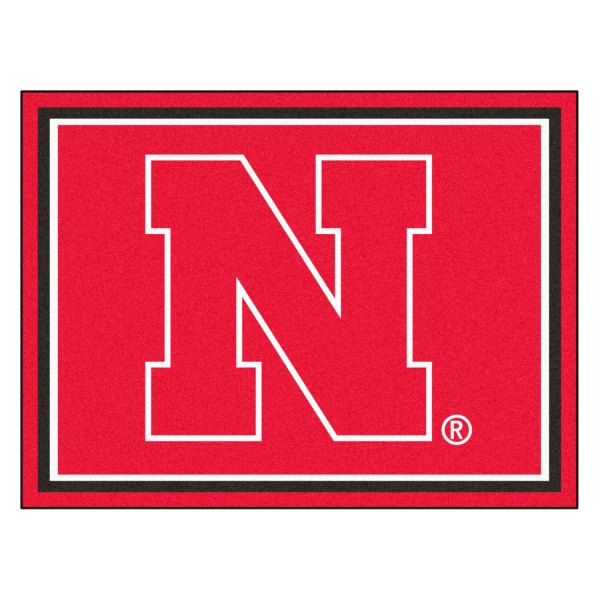 FanMats® - University of Nebraska 96" x 120" Nylon Face Ultra Plush Floor Rug with "Block N" Logo