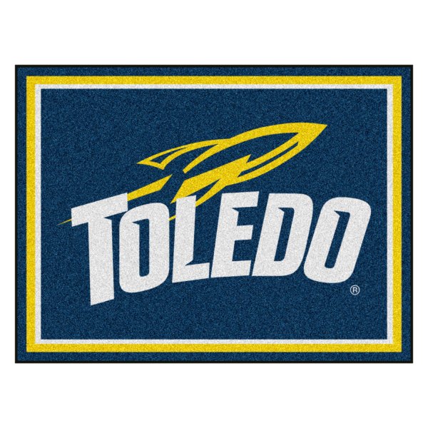 FanMats® - University of Toledo 96" x 120" Nylon Face Ultra Plush Floor Rug with "Rocket & Toledo" Logo