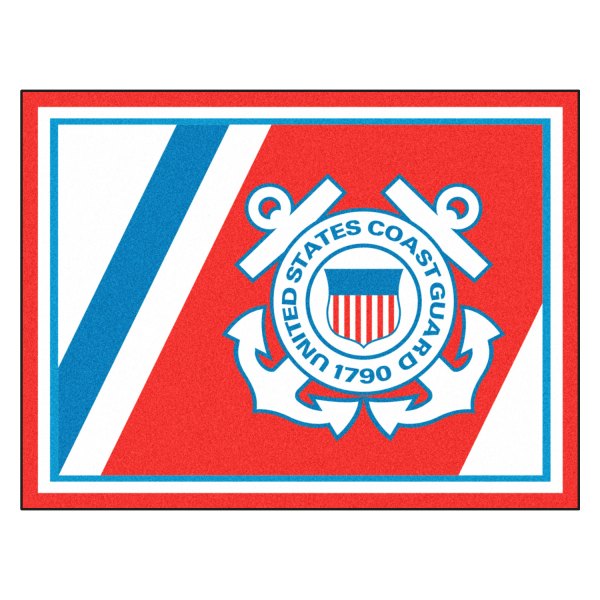 FanMats® - U.S. Coast Guard 96" x 120" Nylon Face Ultra Plush Floor Rug with "U.S. Coast Guard" Official Logo