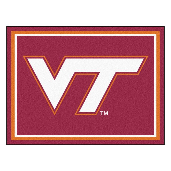 FanMats® - Virginia Tech 96" x 120" Nylon Face Ultra Plush Floor Rug with "VT" Logo