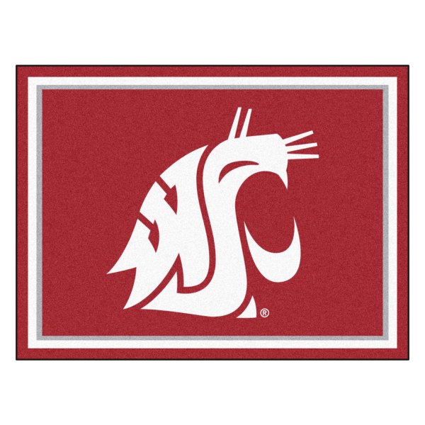 FanMats® - Washington State University 96" x 120" Nylon Face Ultra Plush Floor Rug with "WSU Cougar" Logo