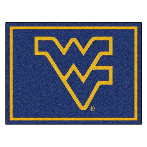 FanMats® - West Virginia University 96" x 120" Nylon Face Ultra Plush Floor Rug with "WV" Logo
