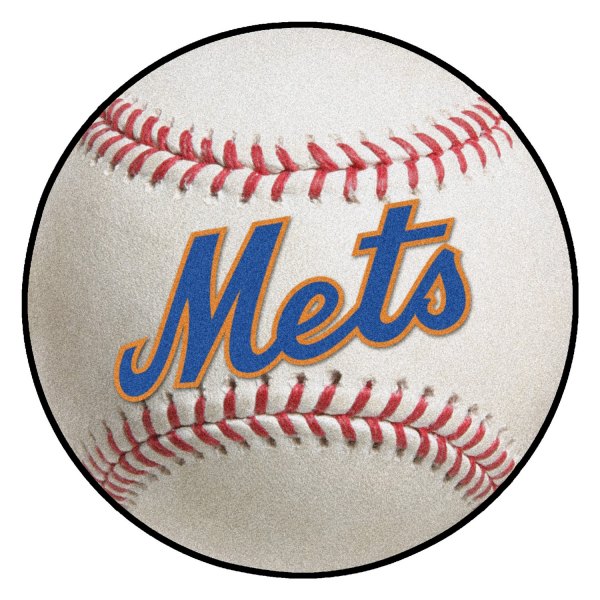 FanMats® - Cooperstown Retro Collection 2014 New York Mets Baseball Mat 27" Dia Nylon Face Retro Baseball Ball Floor Mat