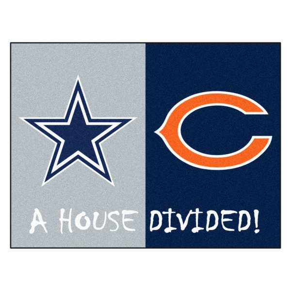 FanMats® - Dallas Cowboys/Chicago Bears 33.75" x 42.5" Nylon Face House Divided Floor Mat