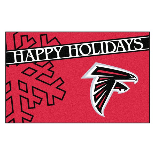 FanMats® - "Happy Holidays" Atlanta Falcons 19" x 30" Nylon Face Starter Mat