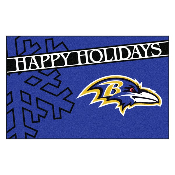 FanMats® - "Happy Holidays" Baltimore Ravens 19" x 30" Nylon Face Starter Mat