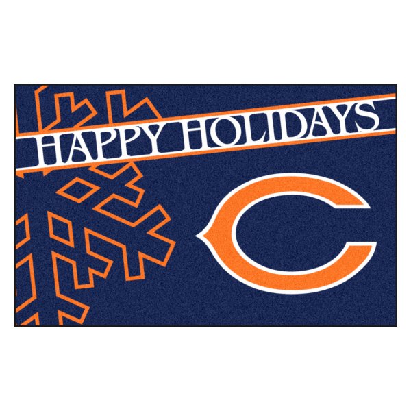 FanMats® - "Happy Holidays" Chicago Bears 19" x 30" Nylon Face Starter Mat