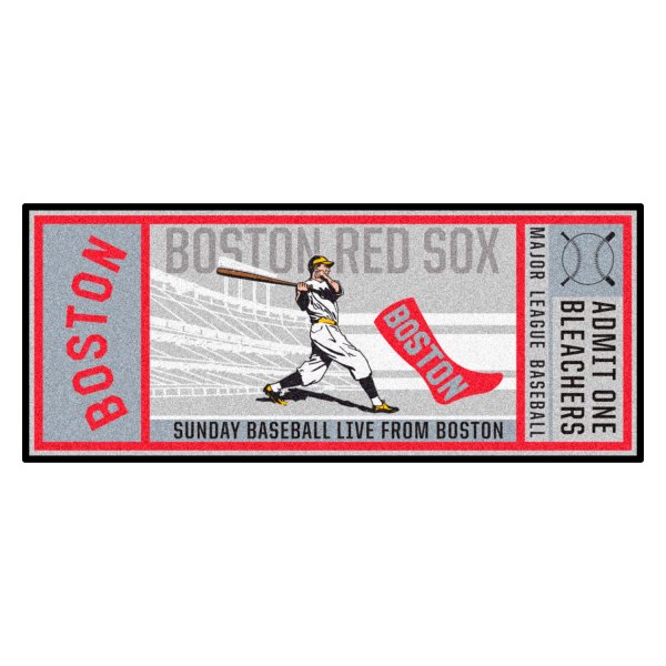 FanMats® - Cooperstown Retro Collection 1759 Boston Red Sox 30" x 72" Nylon Face Retro Ticket Runner Mat