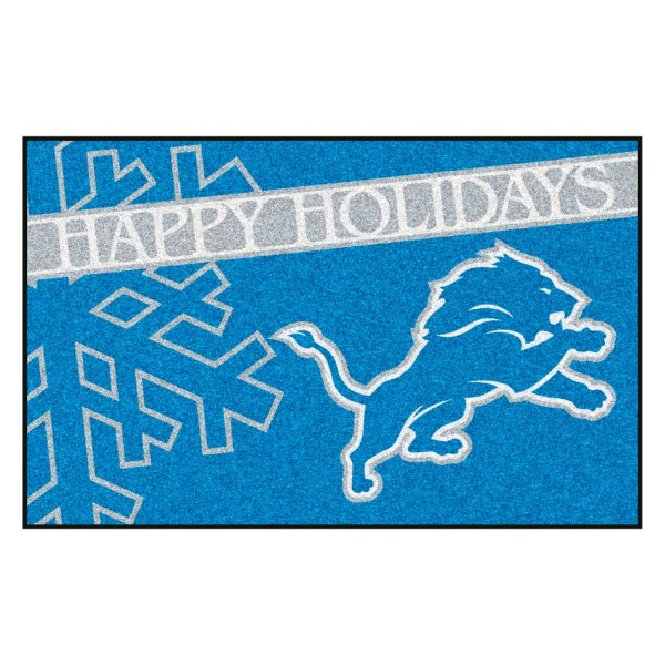 FanMats® - "Happy Holidays" Detroit Lions 19" x 30" Nylon Face Starter Mat