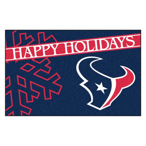 FanMats® - "Happy Holidays" Houston Texans 19" x 30" Nylon Face Starter Mat