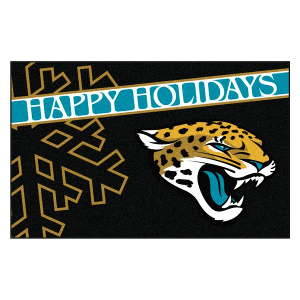 FanMats® - "Happy Holidays" Jacksonville Jaguars 19" x 30" Nylon Face Starter Mat
