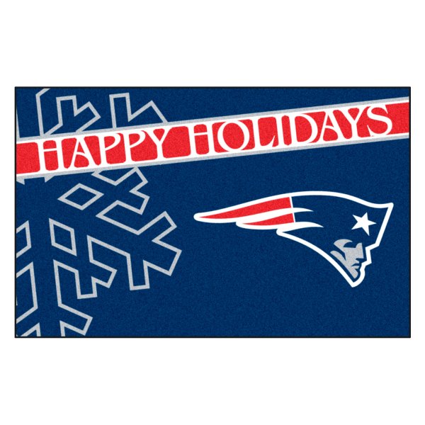 FanMats® - "Happy Holidays" New England Patriots 19" x 30" Nylon Face Starter Mat