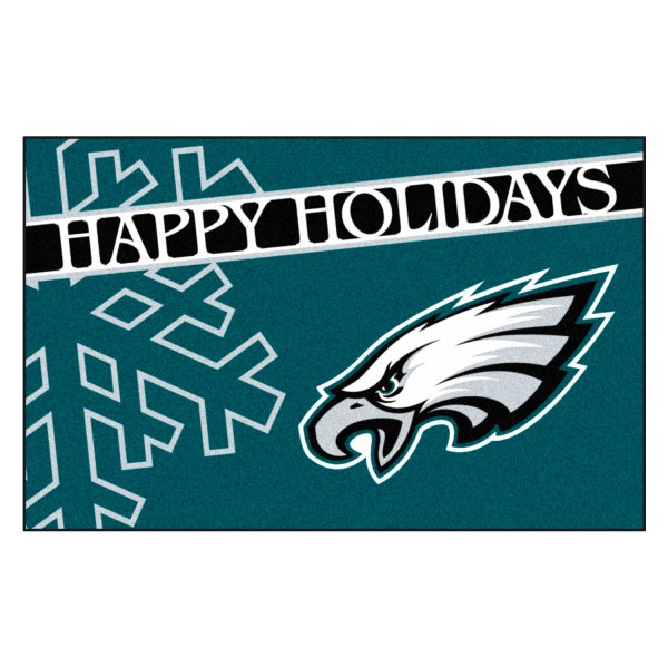 FanMats® - "Happy Holidays" Philadelphia Eagles 19" x 30" Nylon Face Starter Mat