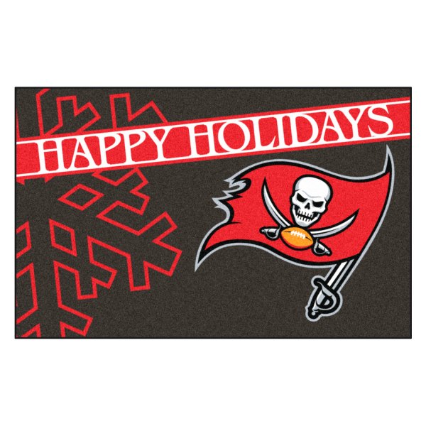 FanMats® - "Happy Holidays" Tampa Bay Buccaneers 19" x 30" Nylon Face Starter Mat