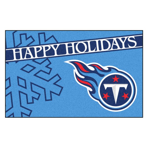 FanMats® - "Happy Holidays" Tennessee Titans 19" x 30" Nylon Face Starter Mat
