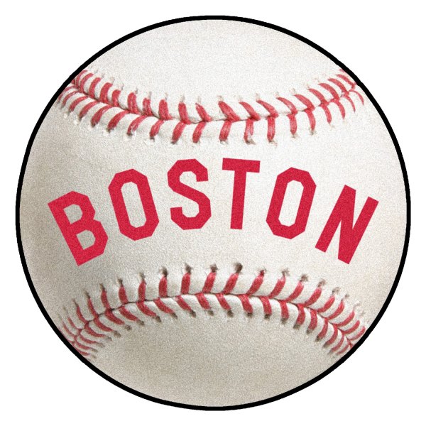 FanMats® - Cooperstown Retro Collection 1759 Boston Red Sox Baseball Mat 27" Dia Nylon Face Retro Baseball Ball Floor Mat