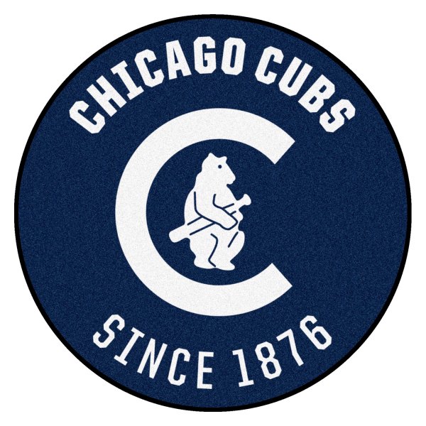 FanMats® - Cooperstown Retro Collection 1911 Chicago Cubs 27.6" Dia Nylon Face Starter Mat