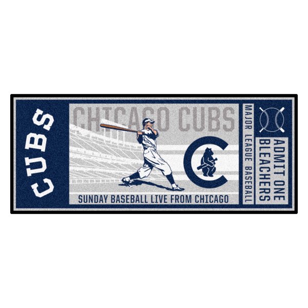 FanMats® - Cooperstown Retro Collection 1911 Chicago Cubs 30" x 72" Nylon Face Retro Ticket Runner Mat