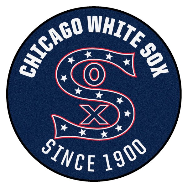 FanMats® - Cooperstown Retro Collection 1917 Chicago White Sox 27.6" Dia Nylon Face Starter Mat