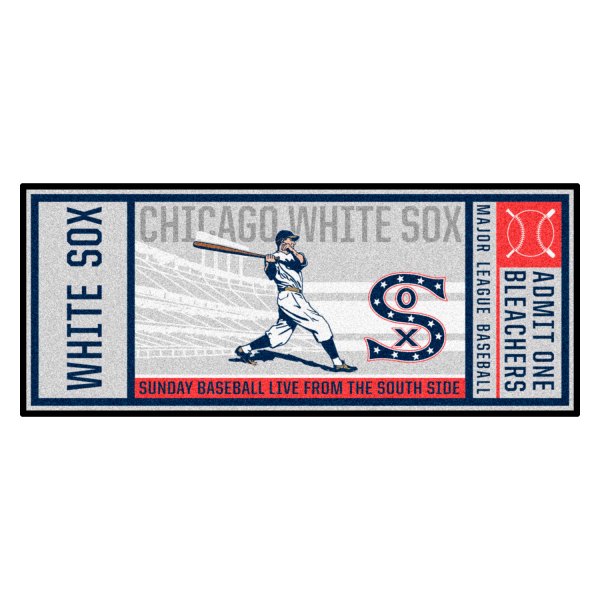 FanMats® - Cooperstown Retro Collection 1917 Chicago White Sox 30" x 72" Nylon Face Retro Ticket Runner Mat