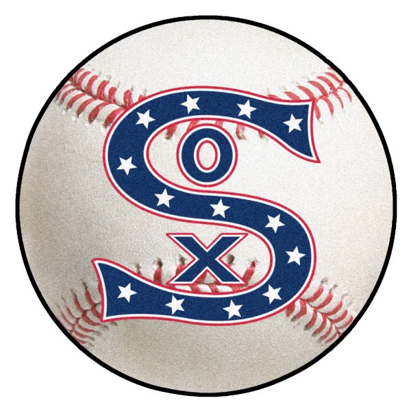 FanMats® - Cooperstown Retro Collection 1917 Chicago White Sox Baseball Mat 27" Dia Nylon Face Retro Baseball Ball Floor Mat