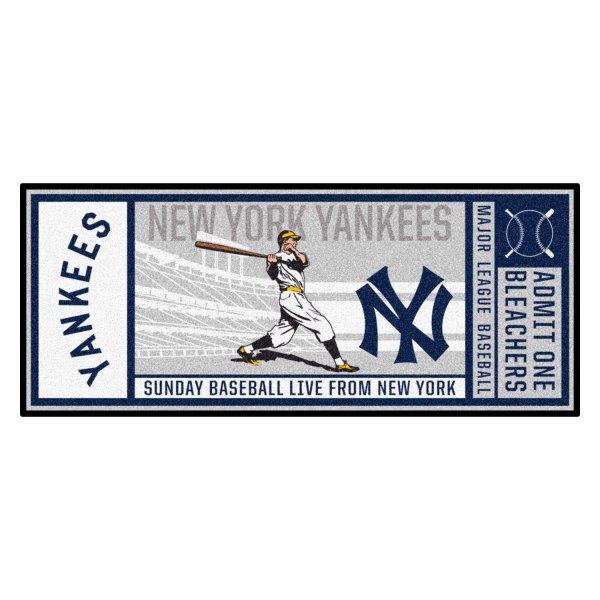 FanMats® - Cooperstown Retro Collection 1927 New York Yankees 30" x 72" Nylon Face Retro Ticket Runner Mat