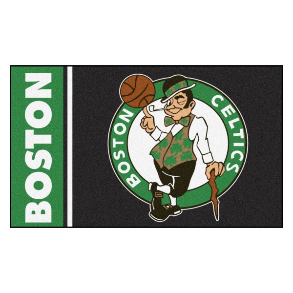 FanMats® - Boston Celtics 19" x 30" Nylon Face Uniform Starter Mat with "Circular Boston Celtics with Leprechaun" & Wordmark