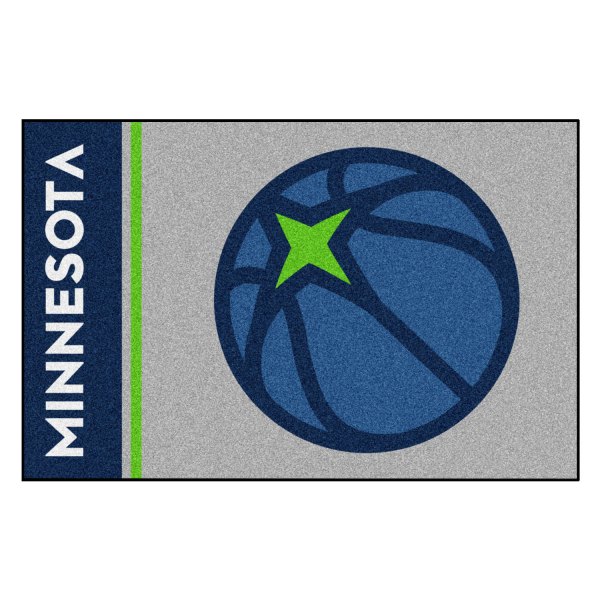 FanMats® - Minnesota Timberwolves 19" x 30" Nylon Face Uniform Starter Mat with "Basketball" Partial Logo & Wordmark