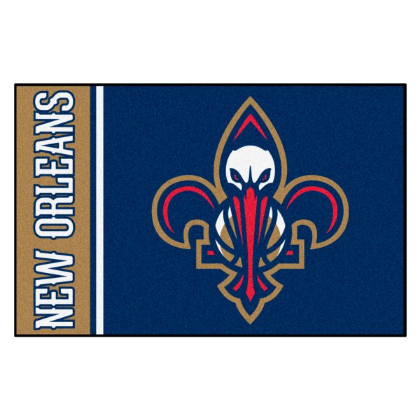 FanMats® - New Orleans Pelicans 19" x 30" Nylon Face Uniform Starter Mat with "Fluer-de-lis Pelican" Secondary Logo & Wordmark