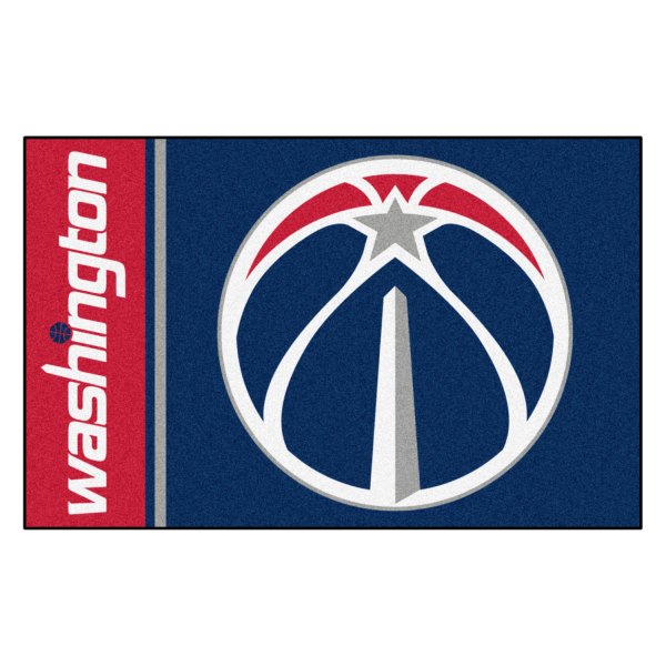 FanMats® - Washington Wizards 19" x 30" Nylon Face Uniform Starter Mat with "Star Basketball" Primary Logo & Wordmark
