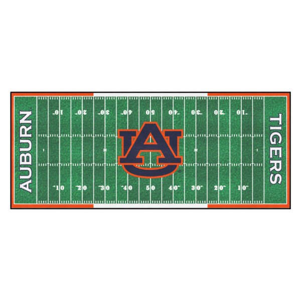 FanMats® - Auburn University 30" x 72" Nylon Face Football Field Runner Mat with "AU" Logo