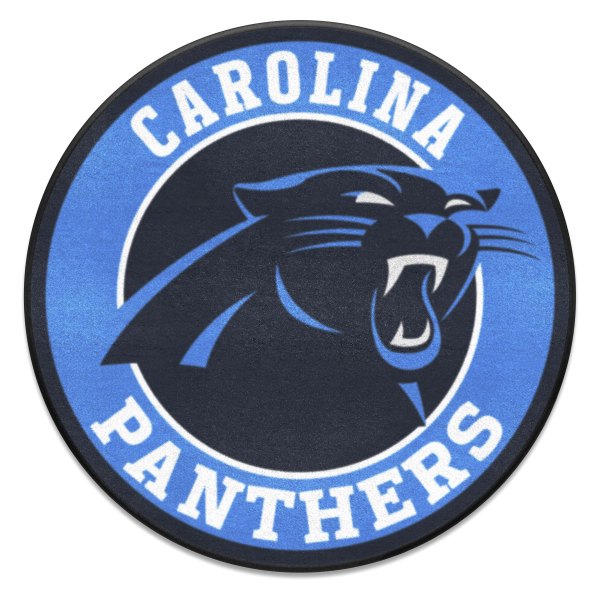 FanMats® - Carolina Panthers 27" Dia Nylon Face Floor Mat with "Panther" Logo