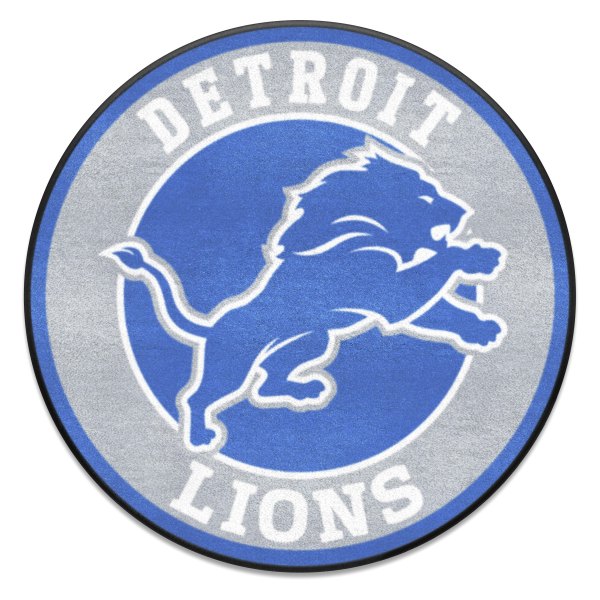 FanMats® - Detroit Lions 27" Dia Nylon Face Floor Mat with "Lion" Logo