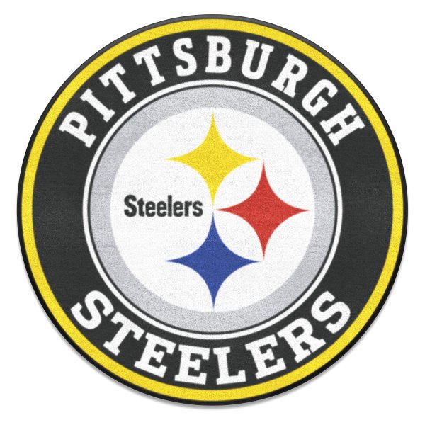 FanMats® - Pittsburgh Steelers 27" Dia Nylon Face Floor Mat with "Steelers" Logo