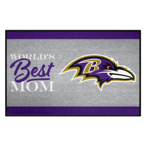 FanMats® - "World's Best Mom" Baltimore Ravens 19" x 30" Nylon Face Starter Mat