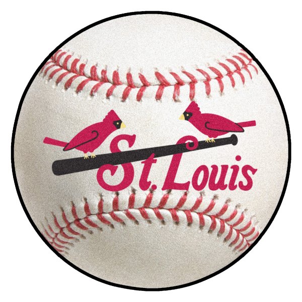 FanMats® - Cooperstown Retro Collection 1930 St. Louis Cardinals Baseball Mat 27" Dia Nylon Face Retro Baseball Ball Floor Mat