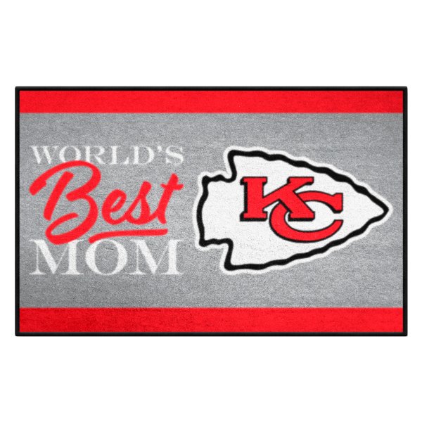 FanMats® - "World's Best Mom" Kansas City Chiefs 19" x 30" Nylon Face Starter Mat